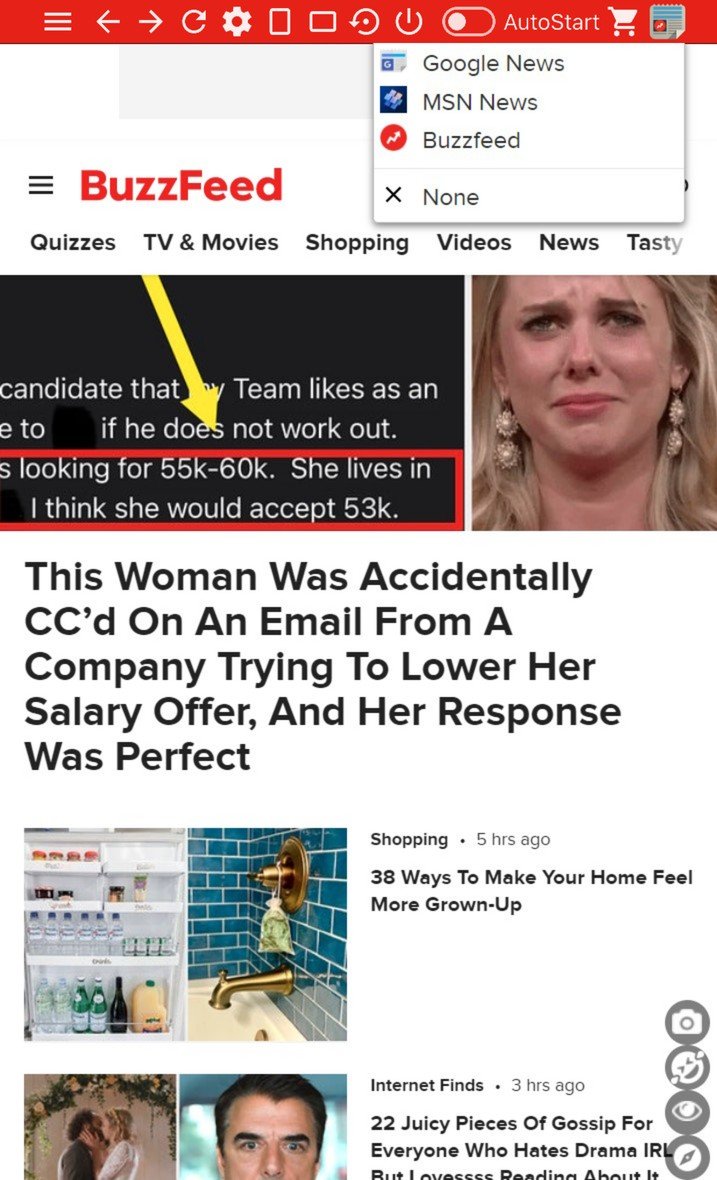 News Hub Kiosk: Google News, MSN and BuzzFeed