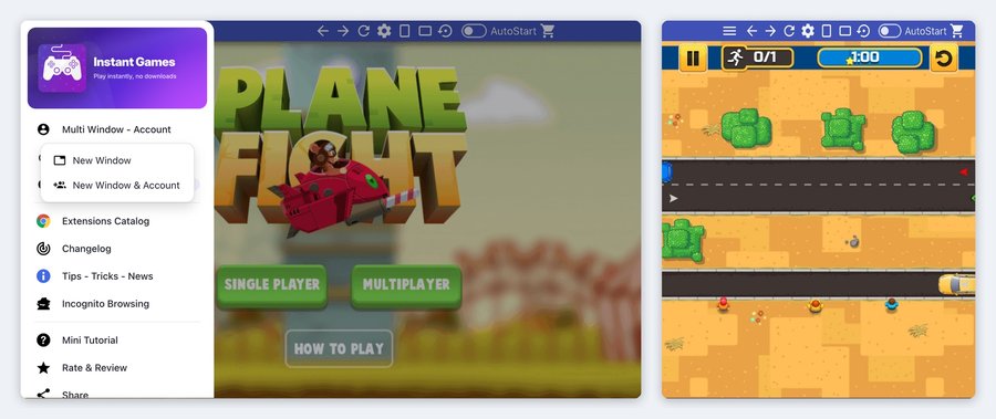 Instant Games: Multi Window - Account