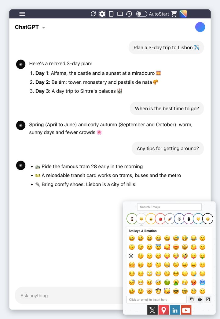 Multi AI Sidebar: Emoji Keyboard