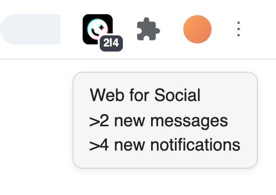 Web for Social: Real-time non-intrusive notifications in the App icon