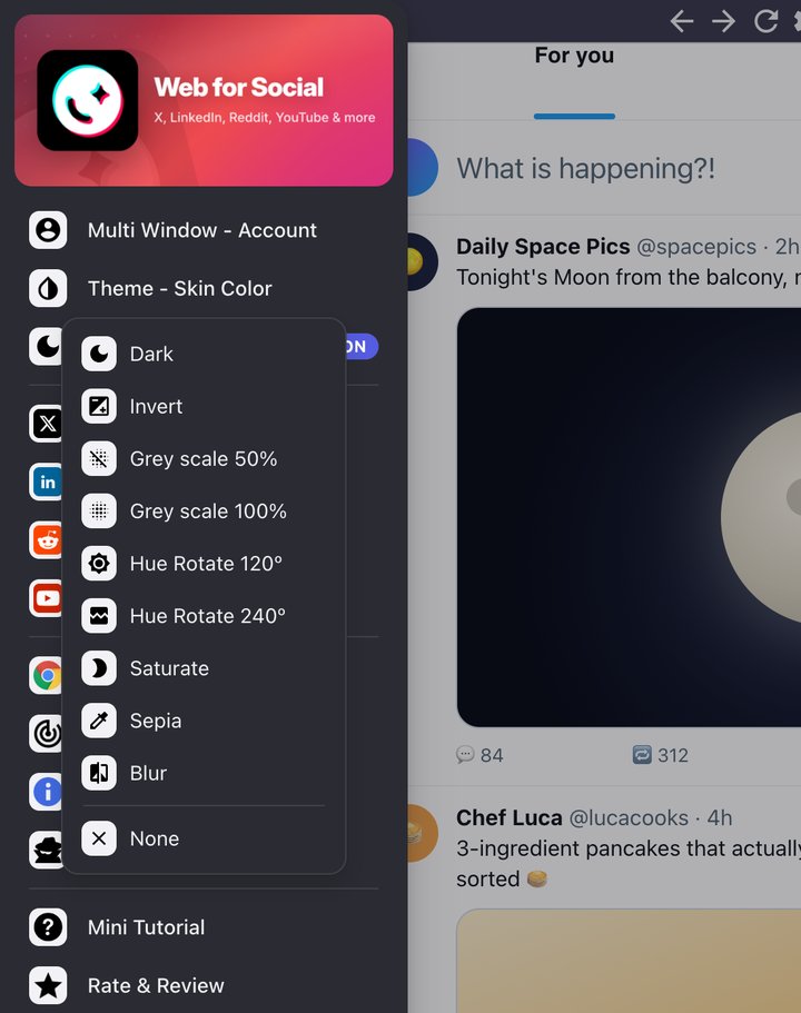 Web for Social: Theme - Skin Color and Dark Mode