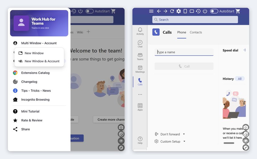 Work Hub for Teams: Multi Window - Account
