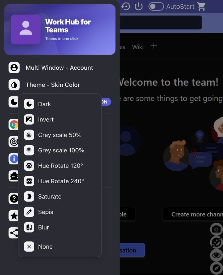 Work Hub for Teams: Theme - Skin Color and Dark Mode