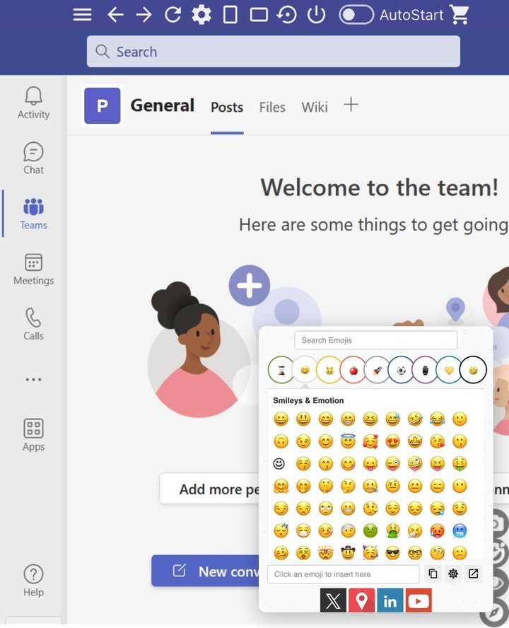 Work Hub for Teams: Emoji Keyboard